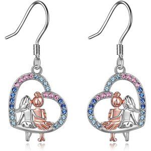Sisters Sterling Silver Dangle Earrings Birthday Jewelry Gifts for Her